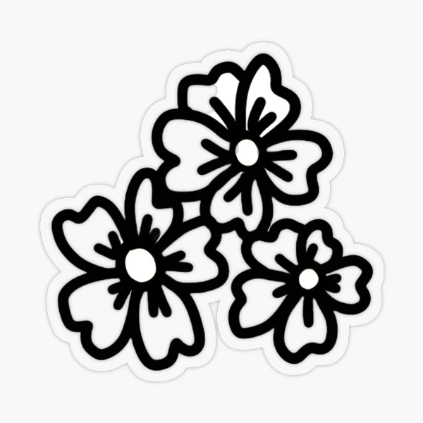 Flower Stickers for Sale  Black and white stickers, Aesthetic