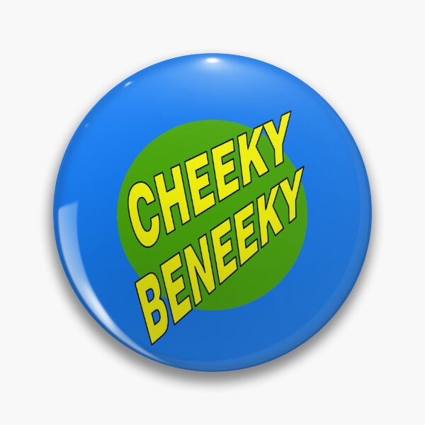 Item preview, Cheeky Beneeky, Yellow Bold Font on Green Circle designed and sold by AASparksDesigns.