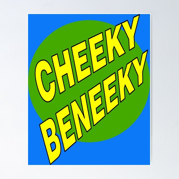 Item preview, Cheeky Beneeky, Yellow Bold Font on Green Circle designed and sold by AASparksDesigns.