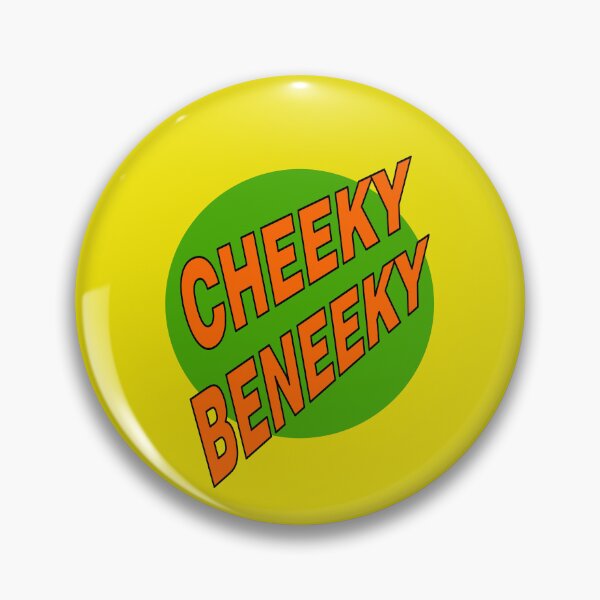 Item preview, Cheeky Beneeky, Orange Bold Font on Green Circle designed and sold by AASparksDesigns.
