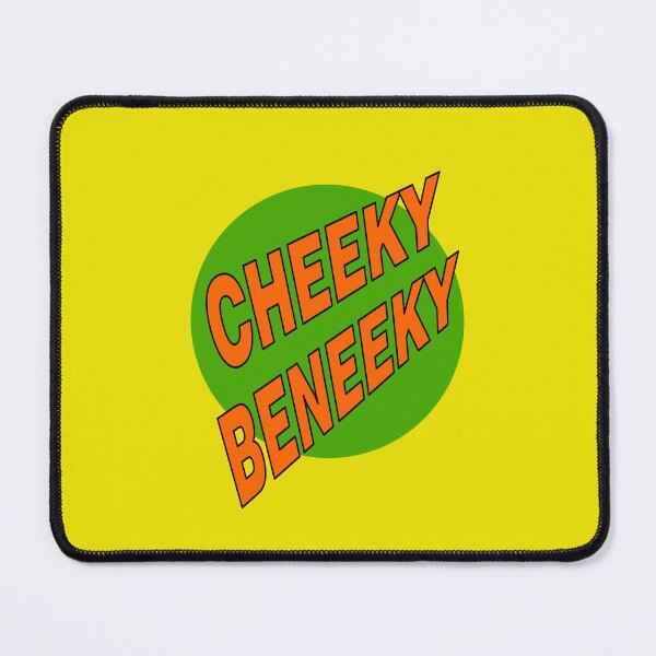 Item preview, Cheeky Beneeky, Orange Bold Font on Green Circle designed and sold by AASparksDesigns.