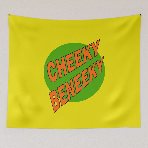Item preview, Cheeky Beneeky, Orange Bold Font on Green Circle designed and sold by AASparksDesigns.