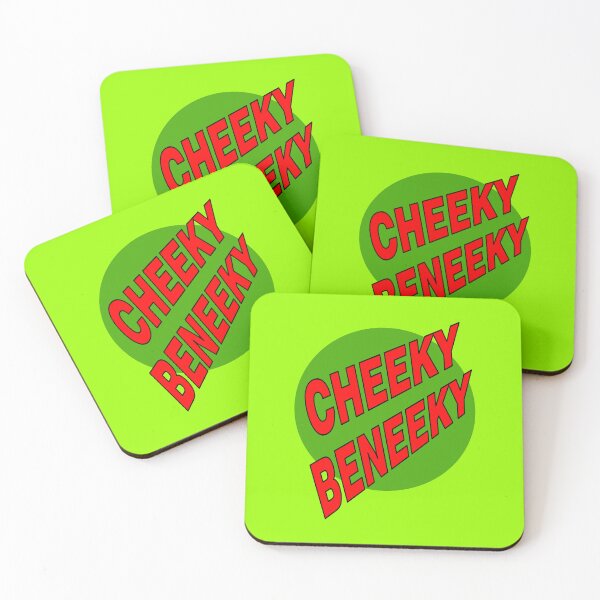 Item preview, Cheeky Beneeky, Red Bold Font on Green Circle designed and sold by AASparksDesigns.