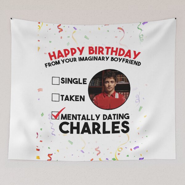 Item preview, Mentally dating Charles Leclerc birthday card designed and sold by POPCulturejb.