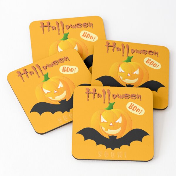 Item preview, Halloween Scary Evil Pumpkin Funny Pumpkin Head and Bat Soon Boo! designed and sold by natig-art-shop.