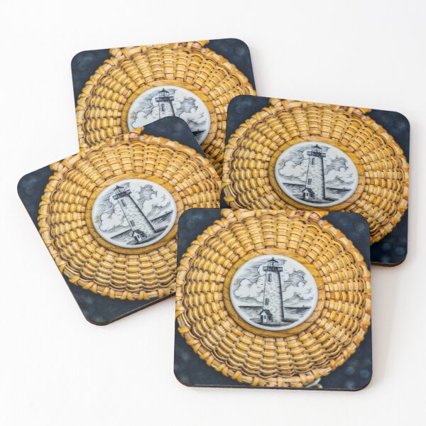 Item preview, Nantucket Cape Cod Wove Basket with Lighthouse Schrimshaw designed and sold by WigOutlet.