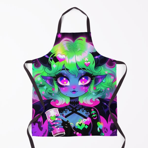 Item preview, Cute Bright Colorful Goth Demon Anime Girl designed and sold by bubblegoth.