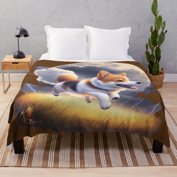 Item preview, Cute Corgi Running in the Moonlight (Brown) designed and sold by AmaziaCo.