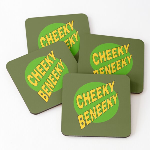 Item preview, Cheeky Beneeky, Warm Yellow Bold Font on Green Circle designed and sold by AASparksDesigns.