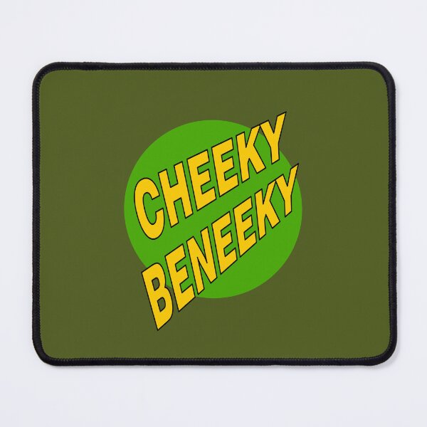 Item preview, Cheeky Beneeky, Warm Yellow Bold Font on Green Circle designed and sold by AASparksDesigns.