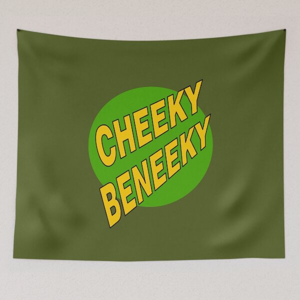 Item preview, Cheeky Beneeky, Warm Yellow Bold Font on Green Circle designed and sold by AASparksDesigns.