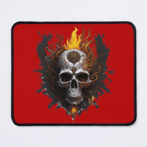 Item preview, Steampunk Skull Head with Fiery Roots Splash (Red) designed and sold by AmaziaCo.