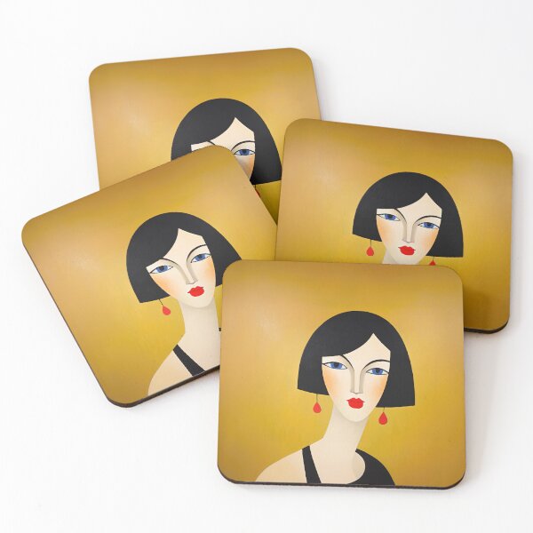 Item preview, A Woman w Red Lips and Earrings designed and sold by YoPedro.
