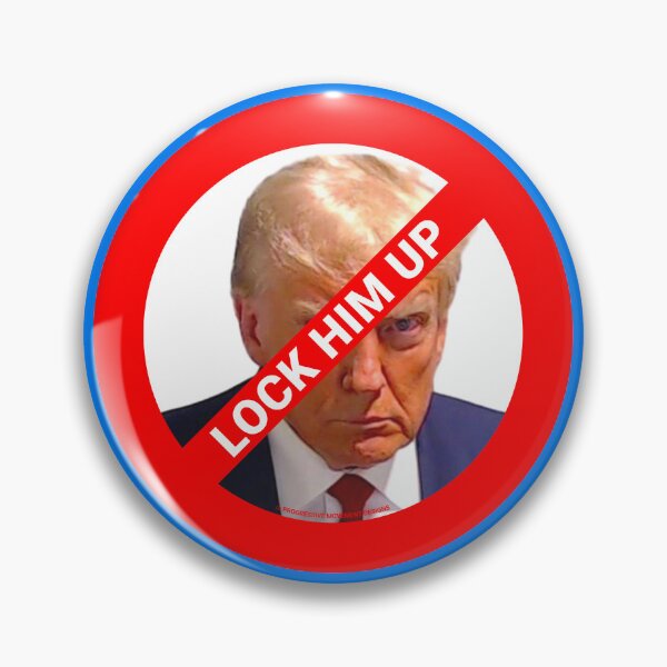 Item preview, PMD01037 Progressive Movement Designs Trump Mugshot Lock Him Up symbol for progressives and liberal Democrat resistance against bigotry, for liberal Democrats indictment mugshot designed and sold by ProgressiveLeft.