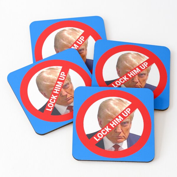 Item preview, PMD01037 Progressive Movement Designs Trump Mugshot Lock Him Up symbol for progressives and liberal Democrat resistance against bigotry, for liberal Democrats indictment mugshot designed and sold by ProgressiveLeft.