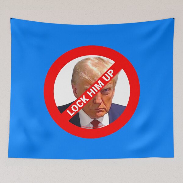 Item preview, PMD01037 Progressive Movement Designs Trump Mugshot Lock Him Up symbol for progressives and liberal Democrat resistance against bigotry, for liberal Democrats indictment mugshot designed and sold by ProgressiveLeft.