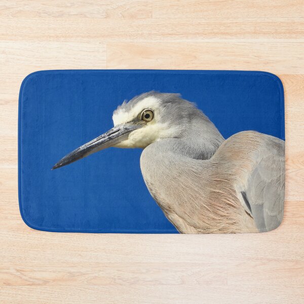 Item preview, White faced heron close-up designed and sold by Mark Grimsley.