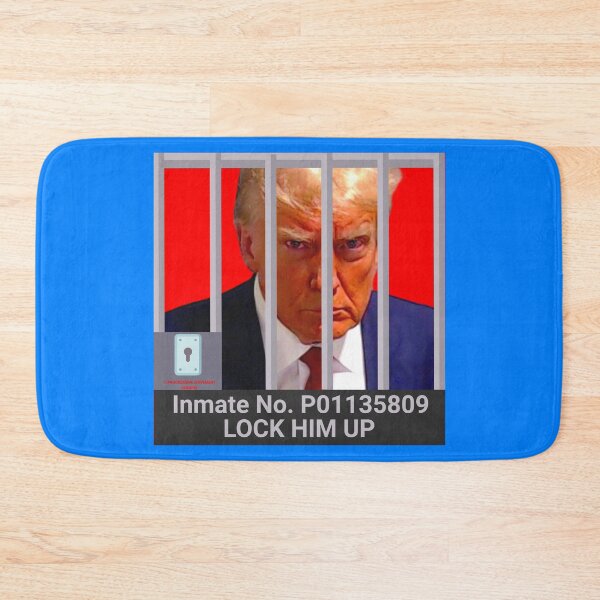 Item preview, PMD01038 Progressive Movement Designs Trump Mugshot Lock Him Up Inmate, for liberal Democrats indictment mugshot designed and sold by ProgressiveLeft.