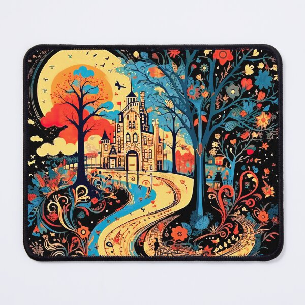 Item preview, Fairy Tail Magical Mansion in the Forest Classical Children's Book Illustration design designed and sold by MarikoDesignArt.