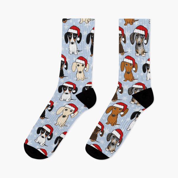 Item preview, Dachshund Santas Cute Christmas Wiener Dogs designed and sold by Jenn Inashvili.