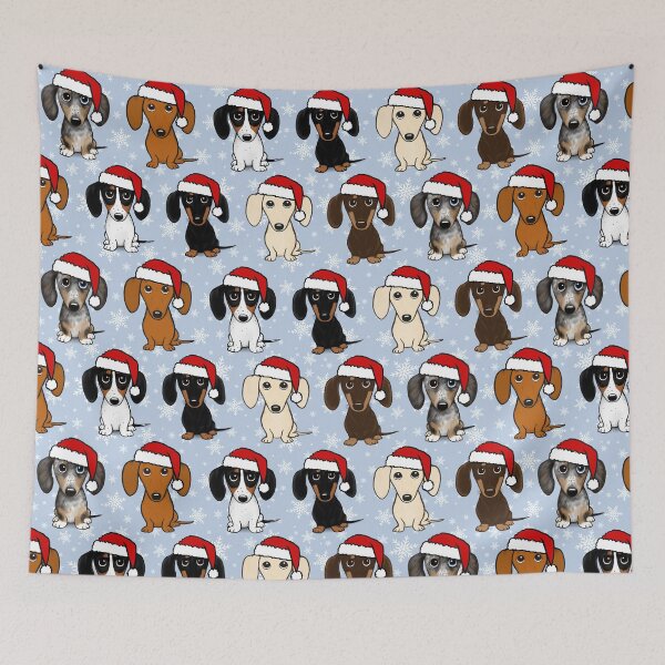Item preview, Dachshund Santas Cute Christmas Wiener Dogs designed and sold by Jenn Inashvili.