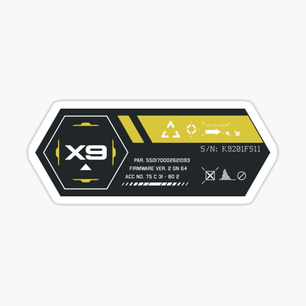 Item preview, X9 technology serial number decal dark gray  designed and sold by Arez Xzan.