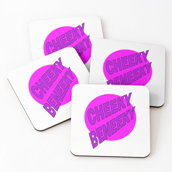 Item preview, Cheeky Beneeky, Purple Bold Font on Pink Circle designed and sold by AASparksDesigns.