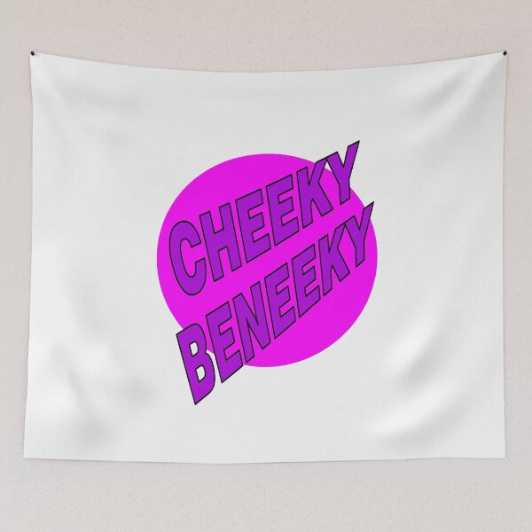 Item preview, Cheeky Beneeky, Purple Bold Font on Pink Circle designed and sold by AASparksDesigns.
