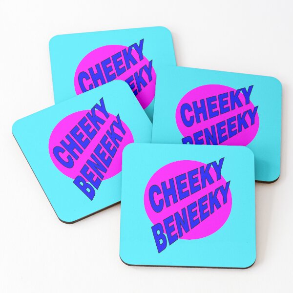 Item preview, Cheeky Beneeky, Blue Bold Font on Pink Circle designed and sold by AASparksDesigns.
