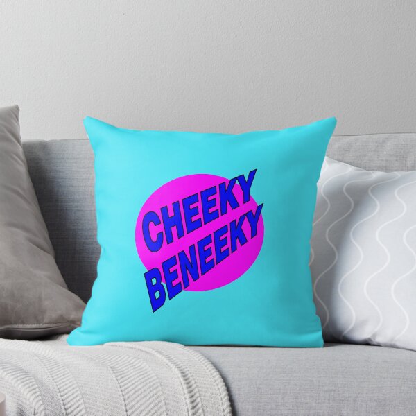 Item preview, Cheeky Beneeky, Blue Bold Font on Pink Circle designed and sold by AASparksDesigns.