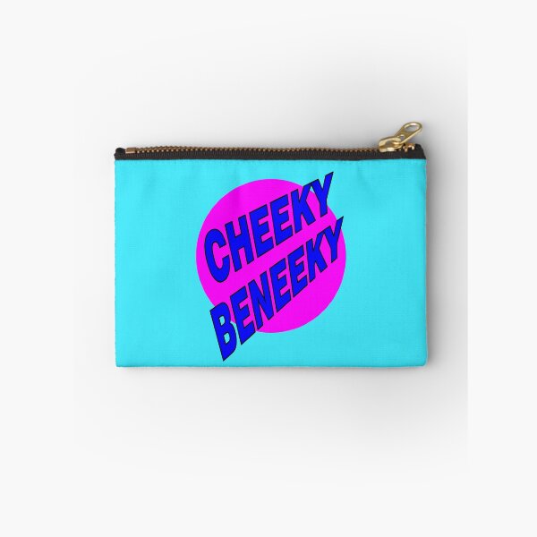 Item preview, Cheeky Beneeky, Blue Bold Font on Pink Circle designed and sold by AASparksDesigns.