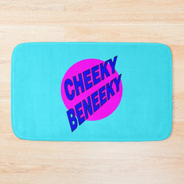 Item preview, Cheeky Beneeky, Blue Bold Font on Pink Circle designed and sold by AASparksDesigns.