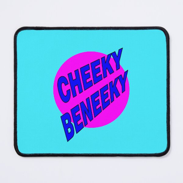 Item preview, Cheeky Beneeky, Blue Bold Font on Pink Circle designed and sold by AASparksDesigns.