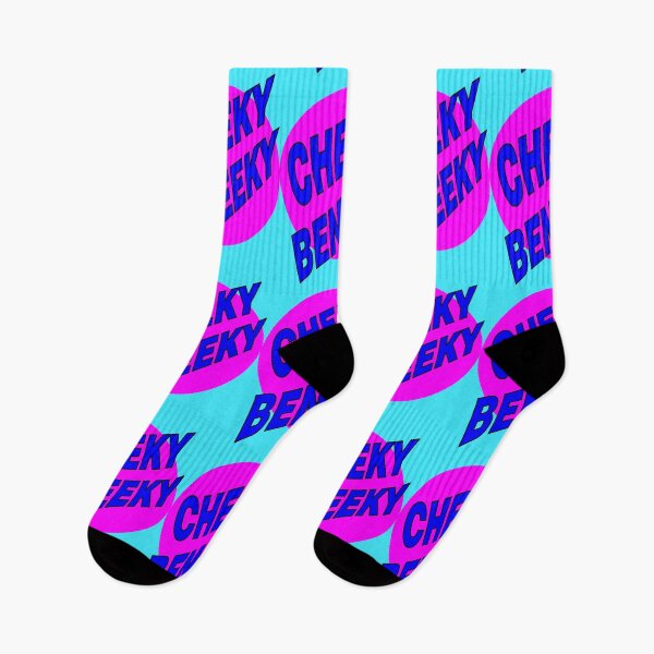Item preview, Cheeky Beneeky, Blue Bold Font on Pink Circle designed and sold by AASparksDesigns.