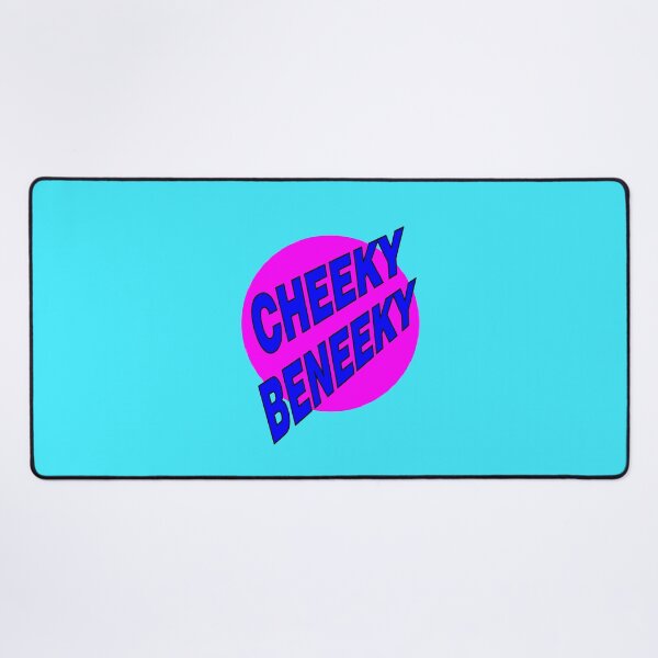 Item preview, Cheeky Beneeky, Blue Bold Font on Pink Circle designed and sold by AASparksDesigns.