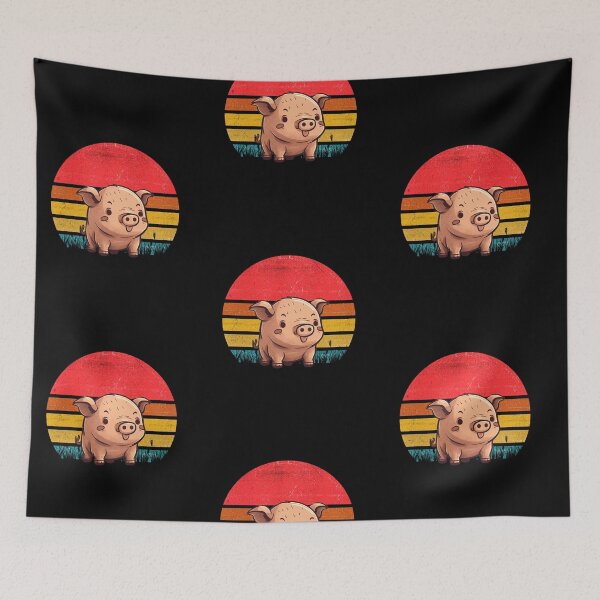 Item preview, Pig Vintage Retro Sunset designed and sold by rafaeltto.
