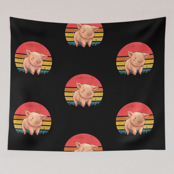 Item preview, Pig Vintage Retro Sunset designed and sold by rafaeltto.