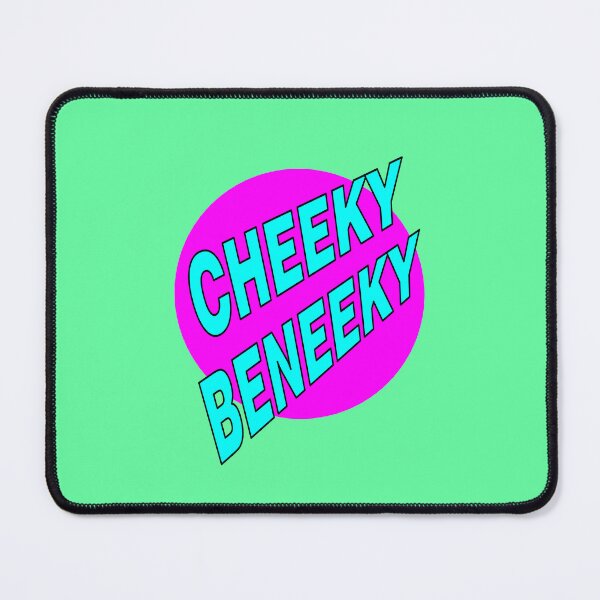 Item preview, Cheeky Beneeky, Light Blue Bold Font on Pink Circle designed and sold by AASparksDesigns.