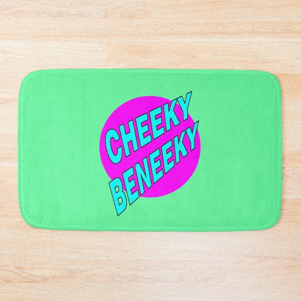 Item preview, Cheeky Beneeky, Light Blue Bold Font on Pink Circle designed and sold by AASparksDesigns.
