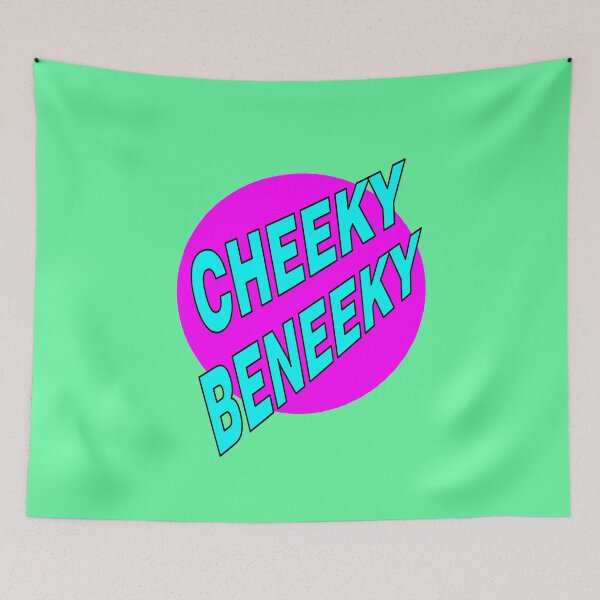 Item preview, Cheeky Beneeky, Light Blue Bold Font on Pink Circle designed and sold by AASparksDesigns.