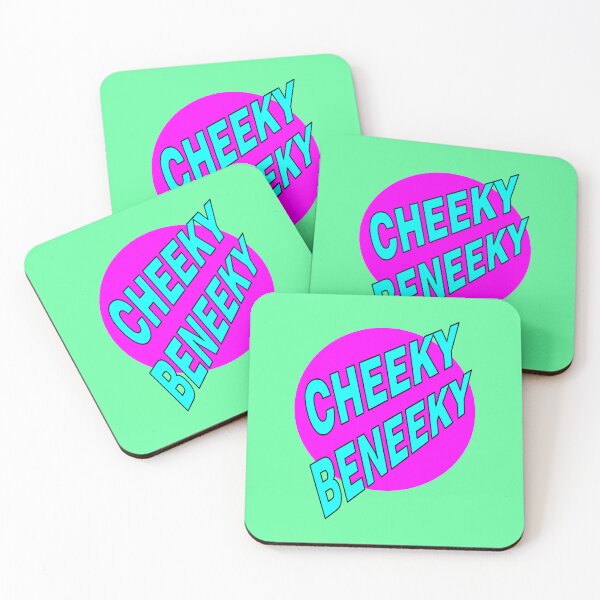 Item preview, Cheeky Beneeky, Light Blue Bold Font on Pink Circle designed and sold by AASparksDesigns.