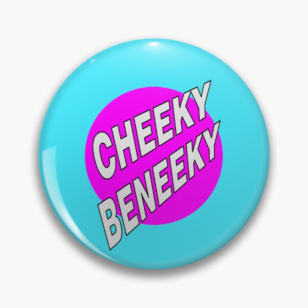 Item preview, Cheeky Beneeky, White Bold Font on Pink Circle designed and sold by AASparksDesigns.