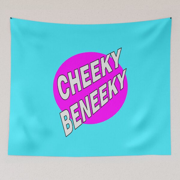 Item preview, Cheeky Beneeky, White Bold Font on Pink Circle designed and sold by AASparksDesigns.