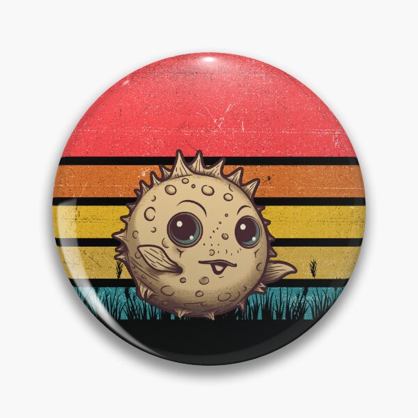 Item preview, Puffer Fish Vintage Retro Sunset designed and sold by rafaeltto.