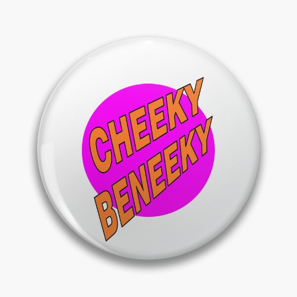 Item preview, Cheeky Beneeky, Orange Bold Font on Pink Circle designed and sold by AASparksDesigns.