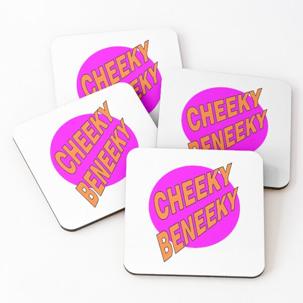 Item preview, Cheeky Beneeky, Orange Bold Font on Pink Circle designed and sold by AASparksDesigns.