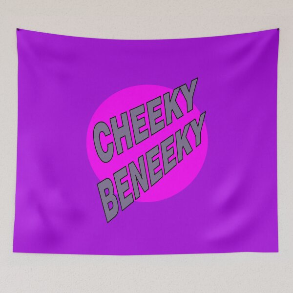 Item preview, Cheeky Beneeky, Grey Bold Font on Pink Circle designed and sold by AASparksDesigns.