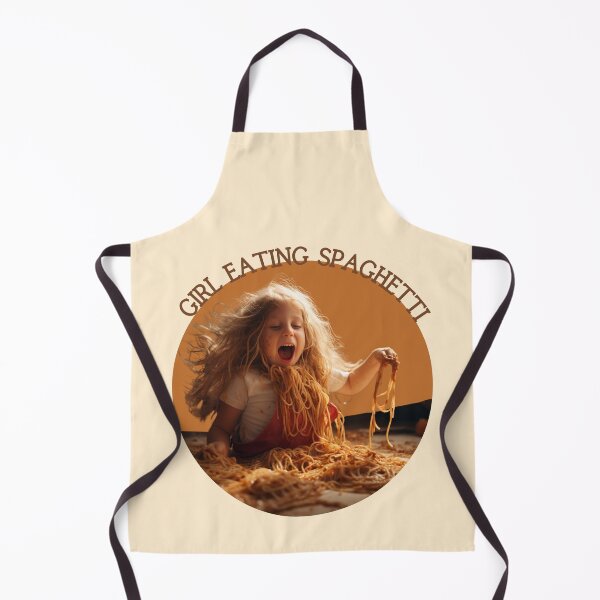 Item preview, Girl Eating Spaghetti Old Way designed and sold by WittyWomenByCat.
