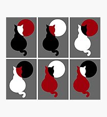 Murakami Katze und Mond minimal Fotodruck