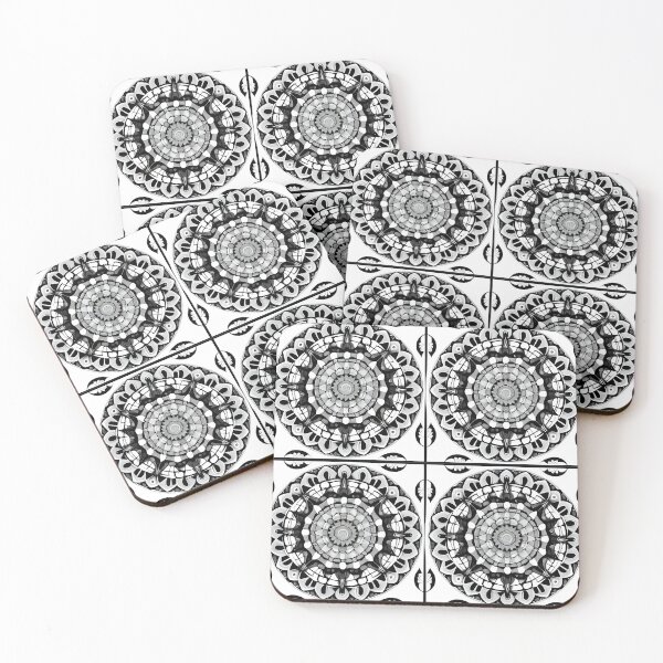 Item preview, Black and white mandala pattern designed and sold by DRAGONFIASCO.